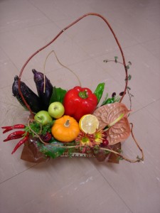 野菜でディスプレイ